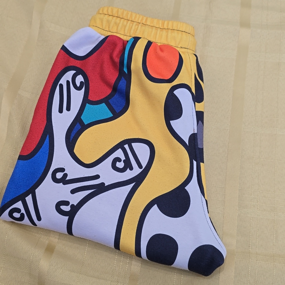 Freshhoods By Britto "New Day" Colorblock Print Sweatpants - Size M - Picture 11 of 11